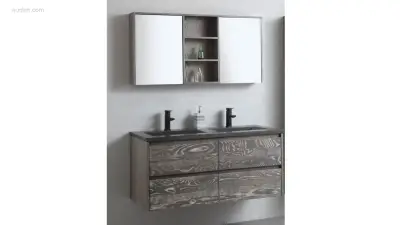 1x Eikenhouten meubel - 120cm - Grey Smoked – kavel bij Auctim, Free delivery within 1-3 weeks after receipt of payment