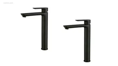 1 set Wastafelkranen - Mat Zwart – kavel bij Auctim, Free delivery within 1-3 weeks after receipt of payment
