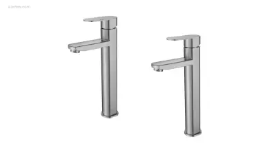 1 set Wastafelkranen - RVS Geborsteld – kavel bij Auctim, Free delivery within 1-3 weeks after receipt of payment