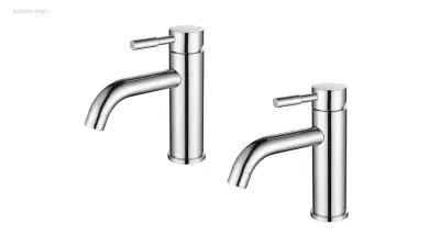 1 set Wastafelkranen - RVS Geborsteld – kavel bij Auctim, Free delivery within 1-3 weeks after receipt of payment
