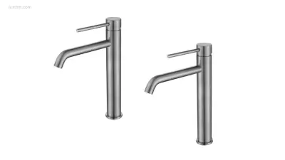 1 set Wastafelkranen - RVS Geborsteld – kavel bij Auctim, Free delivery within 1-3 weeks after receipt of payment