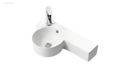 1x Fontein - Waskom - Hoogglans Wit - Keramiek – kavel bij Auctim, Free delivery within 1-3 weeks after receipt of payment