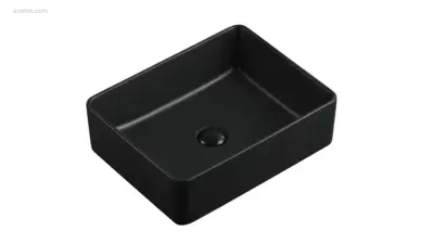 1x Waskom - Mat Zwart - Rechthoek - Keramiek – kavel bij Auctim, Free delivery within 1-3 weeks after receipt of payment