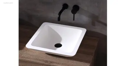 1x Solid Surface - Mat Wit - Vierkant – kavel bij Auctim, Free delivery within 1-3 weeks after receipt of payment