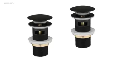 1 set Afvoerpluggen Pop-up - Met overloop - Mat – kavel bij Auctim, Free delivery within 1-3 weeks after receipt of payment