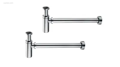 1x Sifons - Chroom - Messing – kavel bij Auctim, Free delivery within 1-3 weeks after receipt of payment