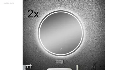 1 set LED Spiegels - 60cm - Verwarming – kavel bij Auctim, Free delivery within 1-3 weeks after receipt of payment