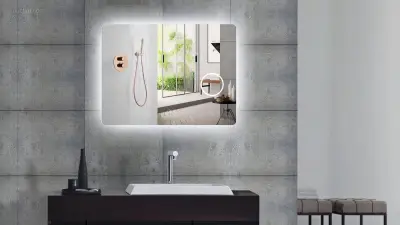 1x LED Spiegel - 80cm - Verwarming – kavel bij Auctim, Free delivery within 1-3 weeks after receipt of payment