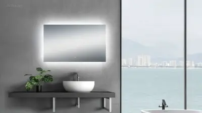 1x LED Spiegel -100cm - Verwarming - Touchknop – kavel bij Auctim, Free delivery within 1-3 weeks after receipt of payment
