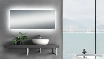 1x LED Spiegel -140cm - Verwarming - Touchknop – kavel bij Auctim, Free delivery within 1-3 weeks after receipt of payment