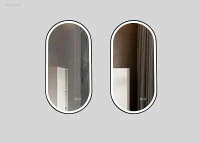 1 set LED Spiegels 120cm - Mat Zwart – kavel bij Auctim, Free delivery within 1-3 weeks after receipt of payment