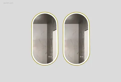1 set LED Spiegels 120cm - Goud - Verwarming – kavel bij Auctim, Free delivery within 1-3 weeks after receipt of payment