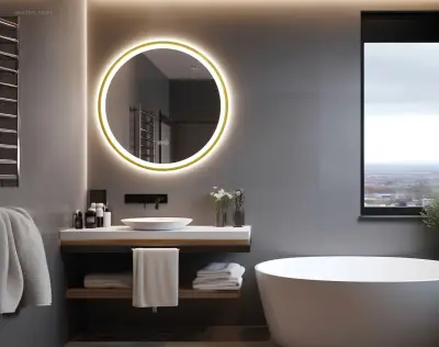 1x LED Spiegel 70cm - Rond - Verwarming – kavel bij Auctim, Free delivery within 1-3 weeks after receipt of payment