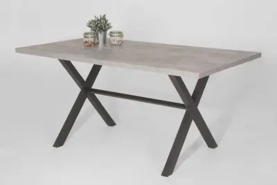 Eettafel Kijara 160x90 cm-betonlook/antraciet – kavel bij Openbare Verkopen, Beveren-Leie