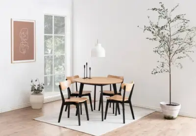 Eettafel Rover 105 - eik/zwart – kavel bij Openbare Verkopen, Beveren-Leie