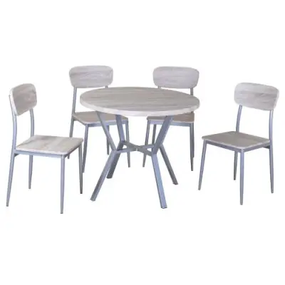 Tafelset Rouen, 4 stoelen - sonoma eik decor – kavel bij Openbare Verkopen, Beveren-Leie