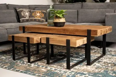 Salontafel Norton 130x60cm - reclaimed teak/ijzer – kavel bij Openbare Verkopen, Beveren-Leie