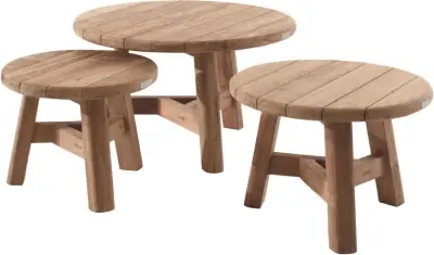 Bijzettafeltje Ferdau Gescova - Gerecycleerd Teak - 80 cm - Bruin – kavel bij Openbare Verkopen, Beveren-Leie