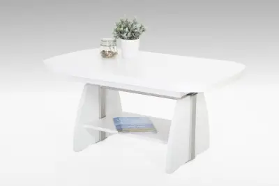 Salontafel Vienna 108/157x67x52/71 cm-wit – kavel bij Openbare Verkopen, Beveren-Leie