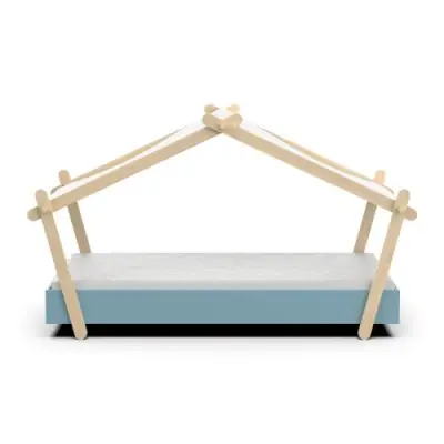 Kinderbed Lodge | 223,2 x 105,5 x 129,7 cm | Blauw-Wit – kavel bij Openbare Verkopen, Beveren-Leie