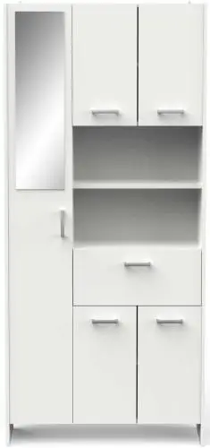 Badkamerkast Coralie | 83,4 x 32,8 x 184,9 cm | Wit – kavel bij Openbare Verkopen, Beveren-Leie