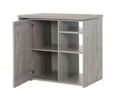 Barmeubel Bosy 160x60 met opbergmogelijkheden - lichtgrijze eik – kavel bij Openbare Verkopen, Beveren-Leie