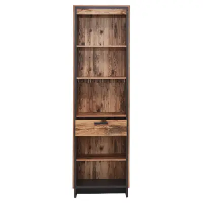 Open kast Delano met lade - hout/antraciet – kavel bij Openbare Verkopen, Beveren-Leie