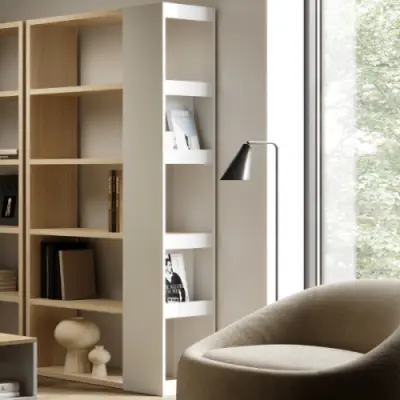 Boekenkast Ellana 7 open vakken-lichte eik/wit – kavel bij Openbare Verkopen, Beveren-Leie