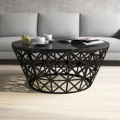 Stil Salontafel | 100% MELAMINE | Zwart – kavel bij Openbare Verkopen, Beveren-Leie