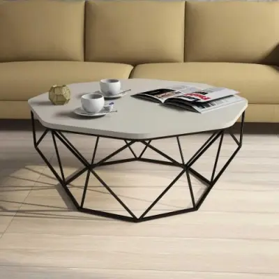Diamond Salontafel | 100% MELAMINE | Crème – kavel bij Openbare Verkopen, Beveren-Leie