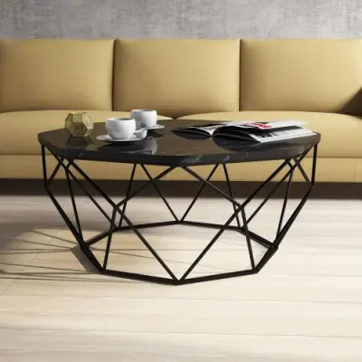 Diamond Salontafel | 100% MELAMINE | Zwart – kavel bij Openbare Verkopen, Beveren-Leie