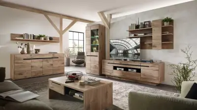 Salontafel Bellini 110x65cm met opberglade - eik/antraciet – kavel bij Openbare Verkopen, Beveren-Leie