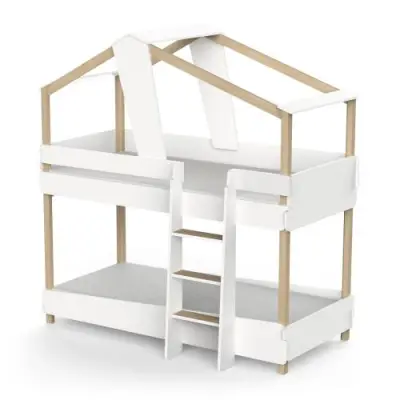 Kinderstapelbed Timber | 204 x 112,3 x 214 cm | Wit – kavel bij Openbare Verkopen, Beveren-Leie