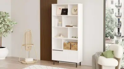 ON4 Boekenplank | 100% MELAMINE | Wit – kavel bij Openbare Verkopen, Beveren-Leie