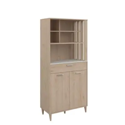 Buffetkast Galatee met 2 deuren en 1 lade - eikdecor/wit – kavel bij Openbare Verkopen, Beveren-Leie