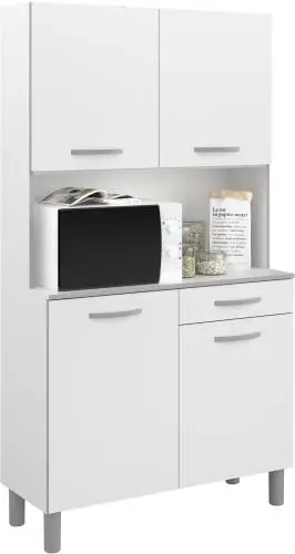 Buffetkast Easy 101cm, 4 deuren & 1 lade - wit – kavel bij Openbare Verkopen, Beveren-Leie