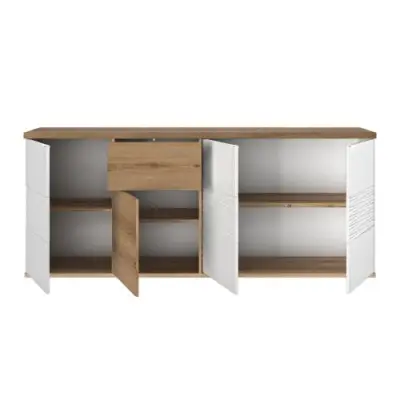 Dressoir Magda | 208 x 47 x 87 cm | Brown High Gloss White – kavel bij Openbare Verkopen, Beveren-Leie