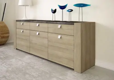 Dressoir Iris | 220 x 48 x 80 cm | Brown Oak – kavel bij Openbare Verkopen, Beveren-Leie