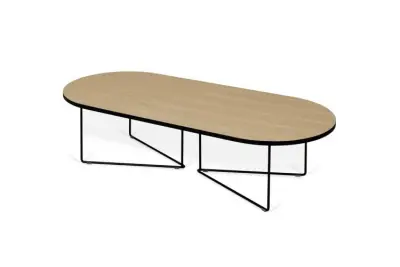 Salontafel Adil 136cm - lichte eik/zwart – kavel bij Openbare Verkopen, Beveren-Leie
