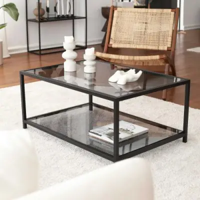 Astro Salontafel | METALEN FRAME | Fume, Zwart – kavel bij Openbare Verkopen, Beveren-Leie