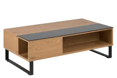 Salontafel Izzy 110cm - eik/zwart – kavel bij Openbare Verkopen, Beveren-Leie