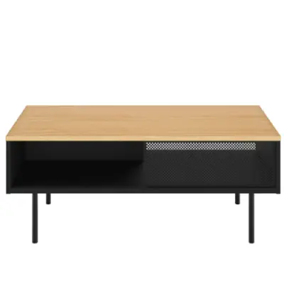 Salontafel Renée 100 cm - eik/zwart – kavel bij Openbare Verkopen, Beveren-Leie