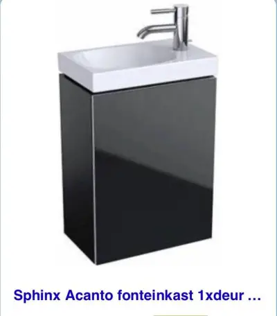Fonteinkast, excl. fontein en kraan Sphinx, Acanto, zwart – kavel bij Onlineveilingmeester, Zutphen