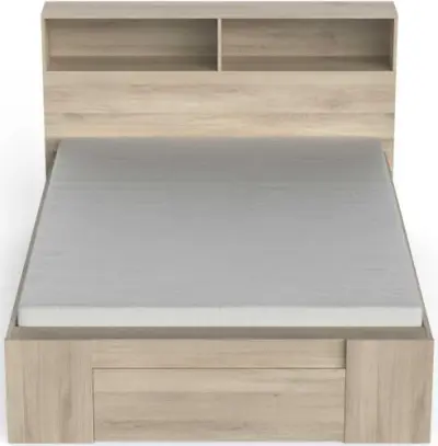 Tweepersoonsbed Maksim - 140x190/200cm - met opbergruimte - eikdecor – kavel bij Openbare Verkopen, Beveren-Leie