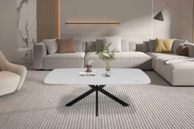 Salontafel Helios | 130 x 70 x 45 cm | Wit – kavel bij Openbare Verkopen, Beveren-Leie