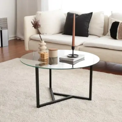 Trio G Salontafel | METALEN FRAME | Transparant, Zwart – kavel bij Openbare Verkopen, Beveren-Leie