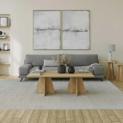 Mushroom 2 Salontafel | 100% MELAMINE | Saffier Eiken – kavel bij Openbare Verkopen, Beveren-Leie