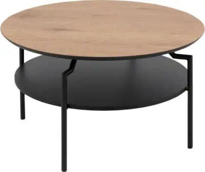 Salontafel Marvin 80 - wilde eik/zwart – kavel bij Openbare Verkopen, Beveren-Leie