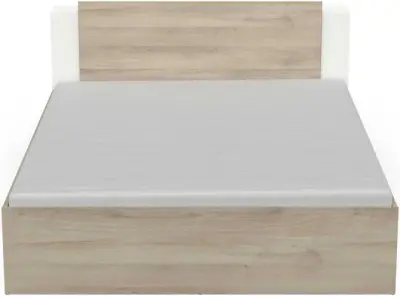 Tweepersoonsbed Liva - 160x200cm - met opbergruimte - wit/eikdecor – kavel bij Openbare Verkopen, Beveren-Leie