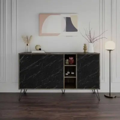 Clara Console | 100% MELAMINE | Donkerbruin, Bendir – kavel bij Openbare Verkopen, Beveren-Leie